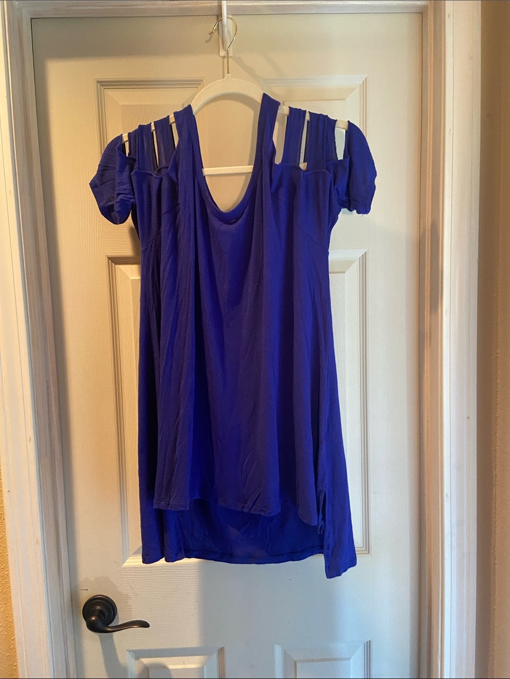 Women's Cold-Shoulder Tank Top in Royal Blue